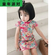 Girl sườn xám mỏng mô hình cho trẻ em bé Trung Quốc retro gió trẻ em công chúa váy mùa hè mỏng váy thủy triều.