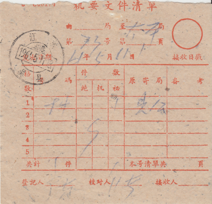 61-5-17 Jiangsu Wu County Last month's dental machine waist-stamping machine waist document list