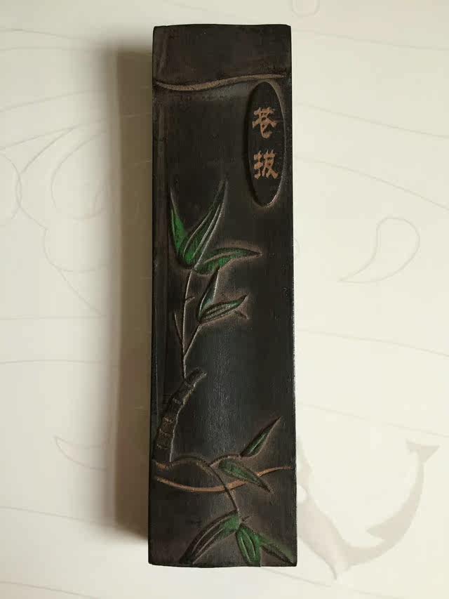 Huizhou ancient law special viewing of old ink lsquo A house does not sweep why sweep the world rsquo Ink ingot ink block Four treasures of Wen Fang