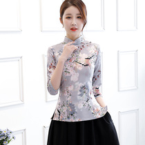 2021 autumn and winter new female Chinese style retro cheongsam jacket set Chinese modified short cheongsam Tung jacket