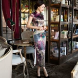 Длинное легкое ципао, ретро элитное осеннее платье, 2023 года