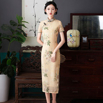 Cheongsam 2021 new young Chinese style girl retro thin modified version dress summer long