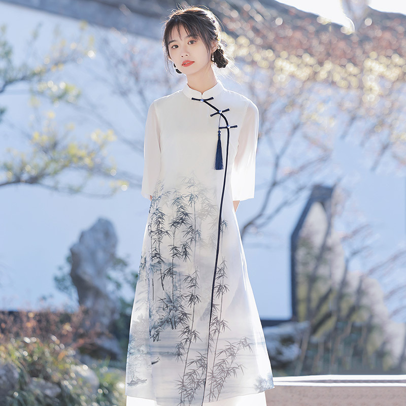 Slimming Ao Dai New Chinese Style Improved Cheongsam 2026 New Young Style Women's Chinese Style Retro Dress Spring and Summer Wear