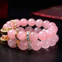 Madagas pink crystal peach blossom portable bracelet to urge marriage good fortune wedding wish to take off a single gift