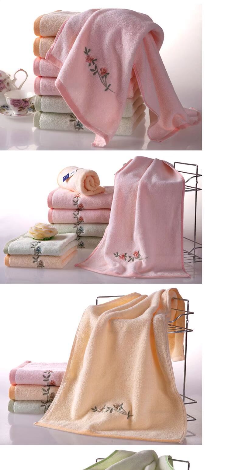 Khăn bông số vàng Sáu gói hoàn toàn thủ công hoàn hảo Dày và mềm Độ dày 112g tăng 78 * 40CM - Khăn tắm / áo choàng tắm khăn tắm sợi tre