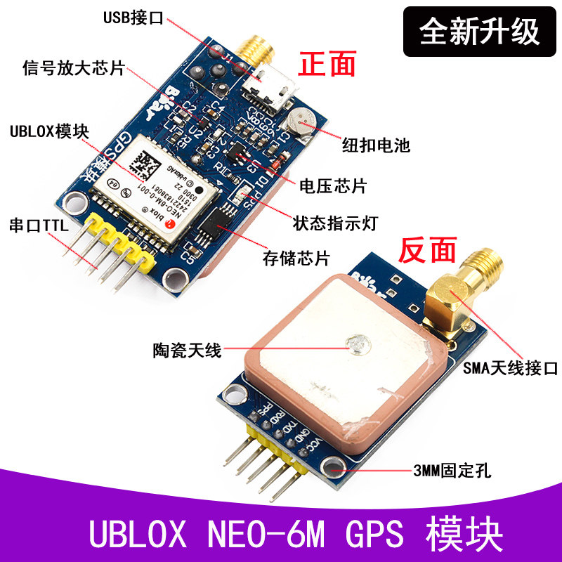 Mô-đun GPS NEO-6M định vị vệ tinh 51 vi điều khiển STM32 thường lệ Module định vị gps Module định vị gps