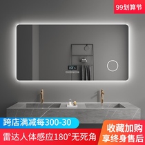 led bathroom mirror wall-mounted anti-fog bathroom mirror with light smart mirror touch screen wall toilet mirror