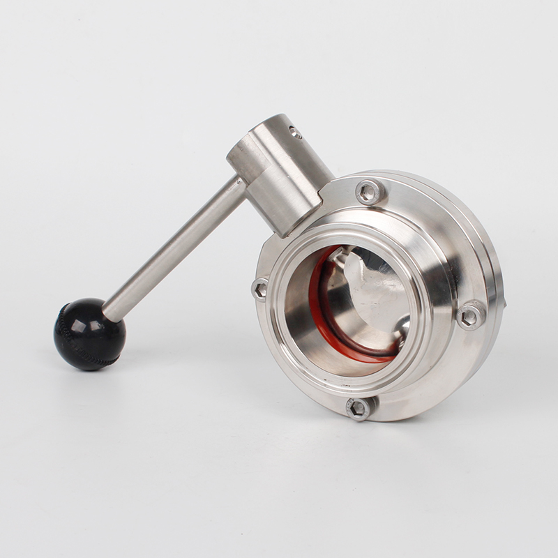 304 stainless steel quick-install butterfly valve 316l sanitary clamp pipe joint butterfly valve quick-connect chuck manual valve 38