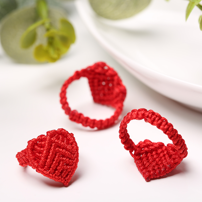 Crystal stall handwoven and loving ring This life is decorated with Japan and Japan Women's national wind ring Fashion Ornaments