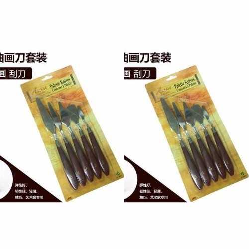 5 wooden handle stainless steel oil painting paint scraper palette knife shovel art painting supplies tools
