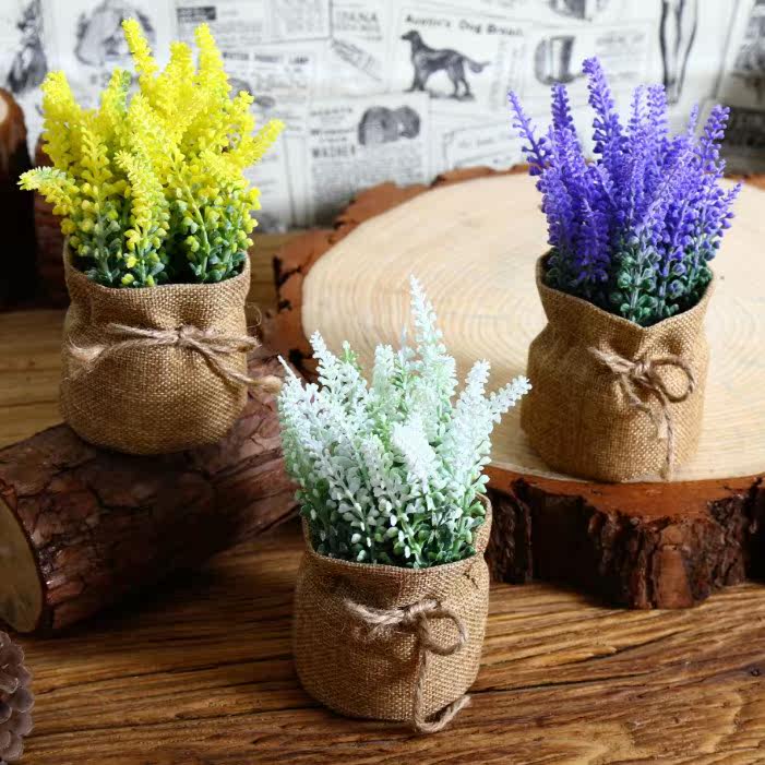 zakka creative fresh lavender sack idyllic simulation plant fake flower green plant potted bonsai ornaments