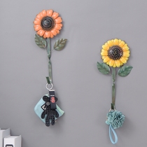 Pastoral retro wrought iron sunflower sunflower decoration adhesive hook shop wall wall decoration kindergarten childrens room wall decoration