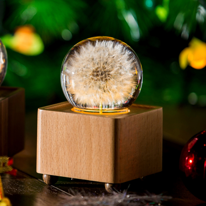 Planting Dandelion crystal ball Music box Night light Bluetooth sound Birthday gift Girl Child Tanabata Valentine's Day