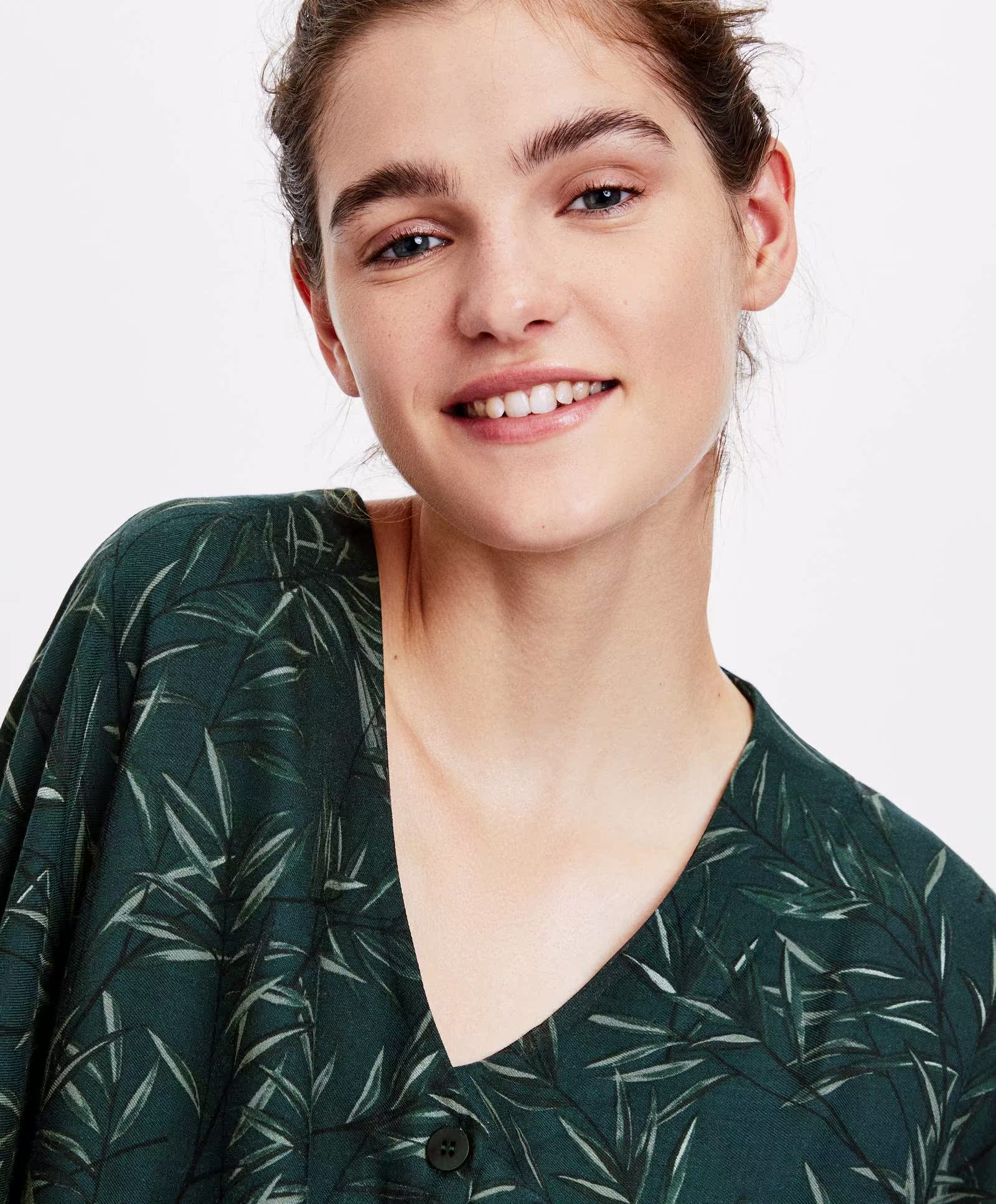Oysho giảm giá mùa thu và mùa đông Áo phông in hoa quả thời trang áo blouse tại nhà đồ ngủ 31087894567 kiểu đồ bộ đẹp