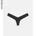 Oysho đen hình chữ V eo bãi biển kỳ nghỉ thong quần bơi bikini đáy quần nữ 30729170800 - Bikinis
