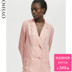 Oysho hồng sọc nhà dịch vụ nhà giản dị đồ ngủ nữ mùa hè dài tay áo 31082119612 Pyjama