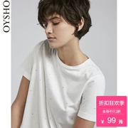 Mùa xuân và mùa hè giảm giá Oysho bee thoải mái vòng cổ nhà đồ ngủ phụ nữ ngắn tay T-Shirt 30214957712