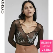 Mùa xuân và mùa hè giảm giá Oysho phần mỏng bird in ấn dài tay nhà dịch vụ ladies áo sơ mi nhựa 30238309800