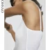 Oysho trắng gân mỏng dây đeo vai nhà giản dị đồ ngủ nữ mùa hè yếm trong 30212461250