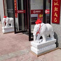 Stone carving elephant A pair of Han Baiyu night Shades of red stone Elephant home Villa Doorway stone Elephant Gitrus Qingshi Little Elephant