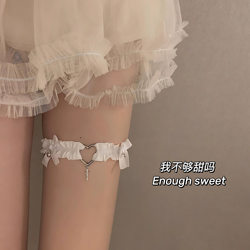 Please pamper me: sexy lace bow leg rings neck rings thigh straps Japanese leg ornaments garters leg chains