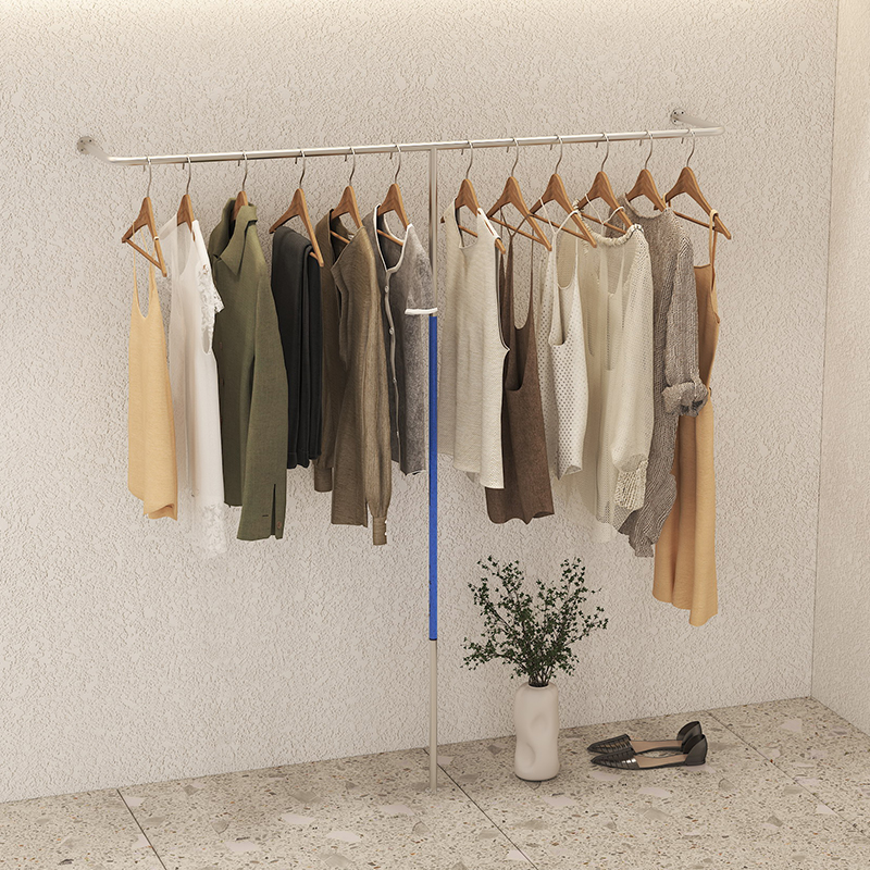 Clothing store display rack stainless steel brushed shelf acrylic women's clothing store on the wall floor wall hanger display hanger