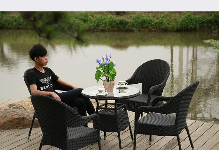 Bàn ghế ngoài trời mây bàn cà phê kết hợp năm mảnh phòng khách thời trang bàn ghế mây giải trí đơn giản mây mây bàn ghế - Bàn ghế ngoài trời / sân