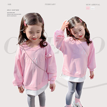 Girls clothing spring clothing new children 2022 fried street tennis red and fake two thin babies wearing casual spring and autumn tide
