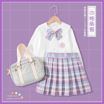Childrens JK Academy uniform Spring and Autumn long sleeve shirt summer pleated skirt set baby genuine summer skirt