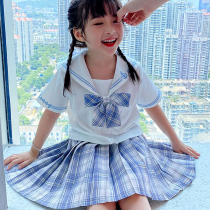 Girls set children summer jk uniforms genuine half-body summer childrens skirts Academy wind pleated baby Summer clothes
