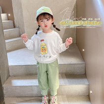 Girls sweaters autumn 2021 new childrens fashion long sleeve coat baby foreign-style pullover jumper spring and autumn