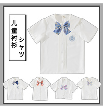 Girls JK uniform shirt children White shirt thin short sleeve spring and autumn children Primary School students Summer Academy top