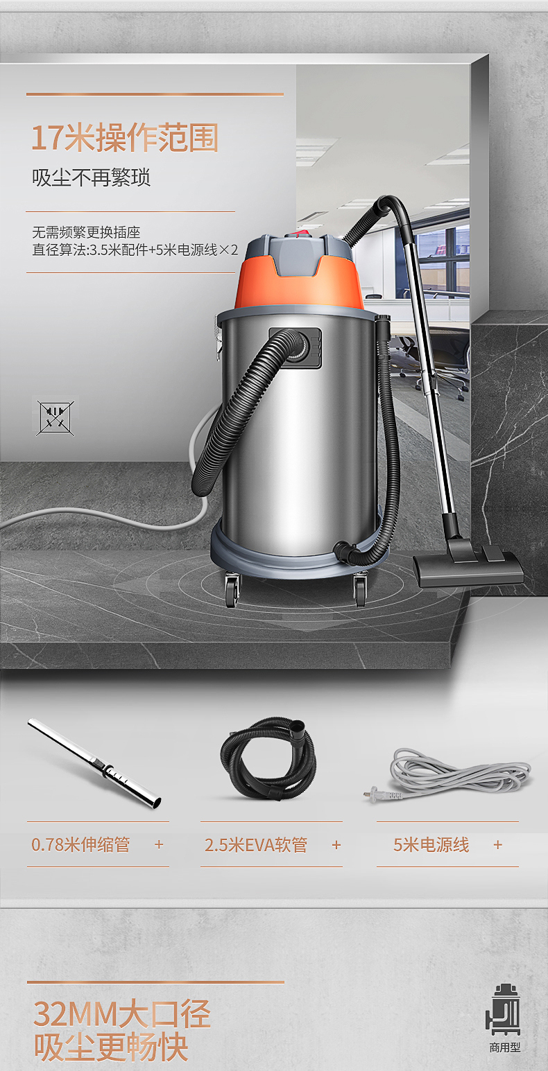 Jeno 1800W thương mại máy hút bụi công nghiệp xưởng xưởng bụi mạnh công suất cao khô và ướt máy hút bụi - Máy hút bụi robot hút bụi frico