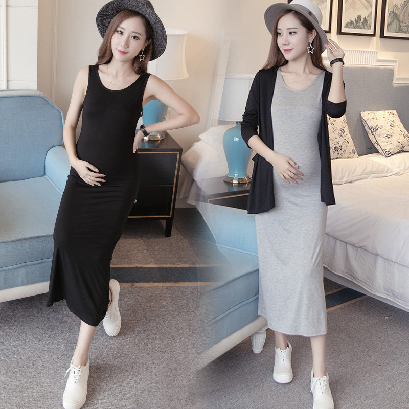 Maternity summer dress camisole skirt shows thin inner pairing 2021 Spring and Autumn Yangqi Tide Mom Age Reduction Set