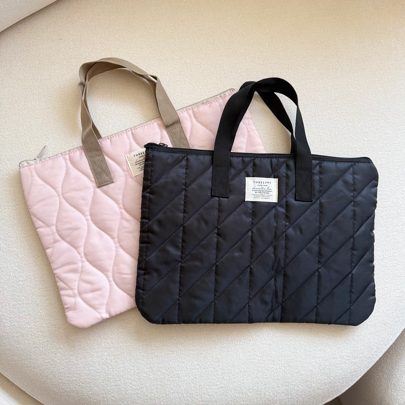 Foreign Trade Quilted Quilted Cotton-Padded Computer Bag, Hand-Held Tote Bag, Large-Capacity Lightweight Commuter Bag Foreign Trade Quilted Quilted Cotton-Padded Computer Bag, Hand-Held Tote Bag, Large-Capacity Lightweight Commuter Bag