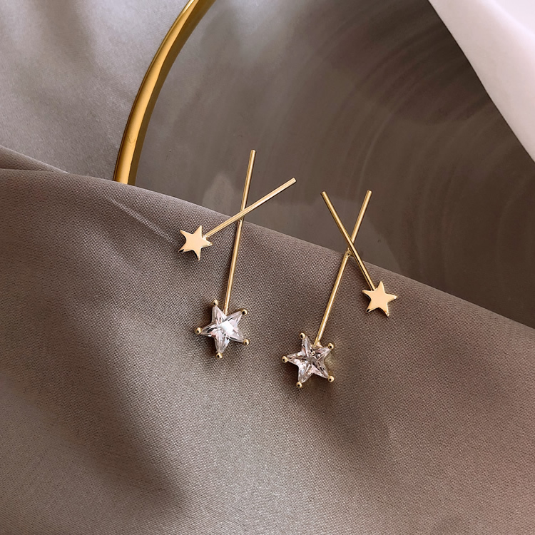 Crossover X Pentagram Ear Pin 2020 New Tide Earrings Woman South Korea Temperament BRIEF Lukewarm Wind Ear