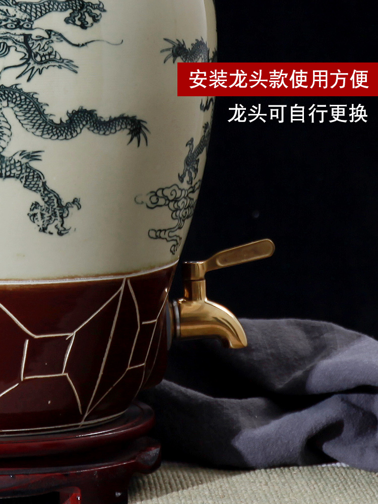 Jingdezhen ceramic wine wine jar cylinder 10 jins 20 jins 30 jins 50 jins antique bottle seal hip flask