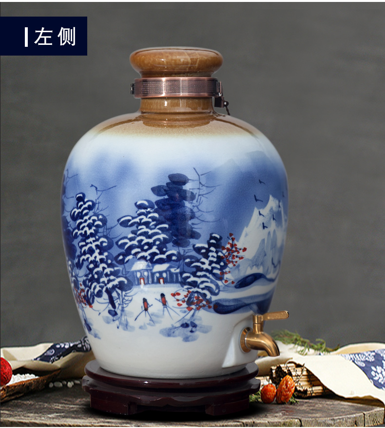 An empty bottle of jingdezhen ceramic jars 10 jins 20 jins 30 pounds it 50 kg waxberry wine bottle