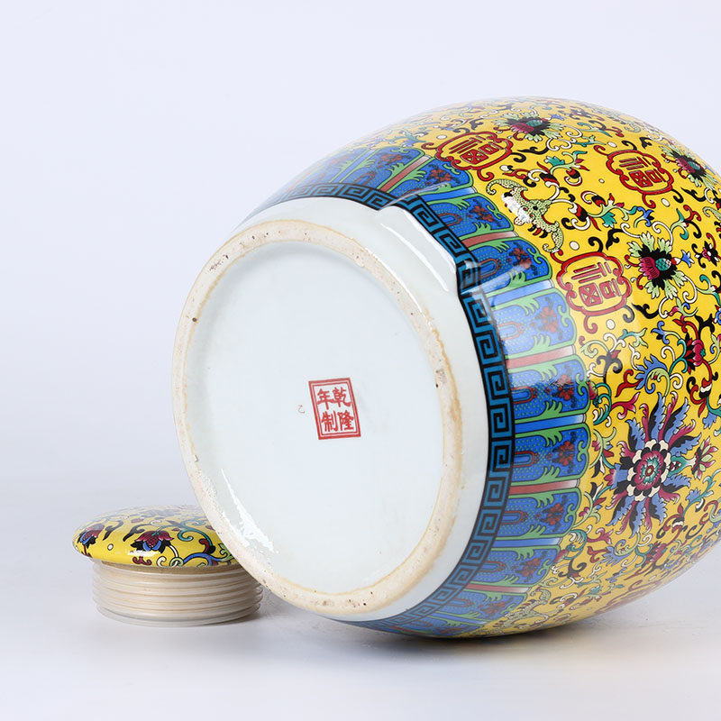 Jingdezhen ceramic jars 10 jins 20 jins 30 jins with leading wine jar it bottle seal pot liquor jugs
