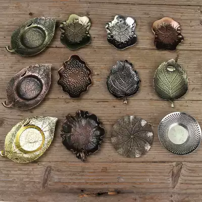 Pure copper coaster Copper coaster Japanese small heat insulation coaster Tin silver tea tray Tea ceremony accessories Antique