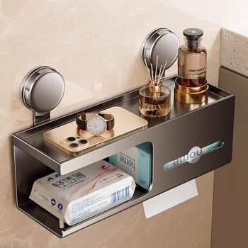 German Precision Suction Cup Bathroom Tissue Box Toilet Paper Holder Roll Paper Toilet Paper Face Towel Storage Rack