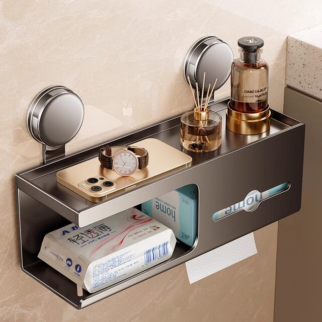 German Seiko suction cup bathroom tissue box toilet paper box roll paper toilet paper face towel storage rack