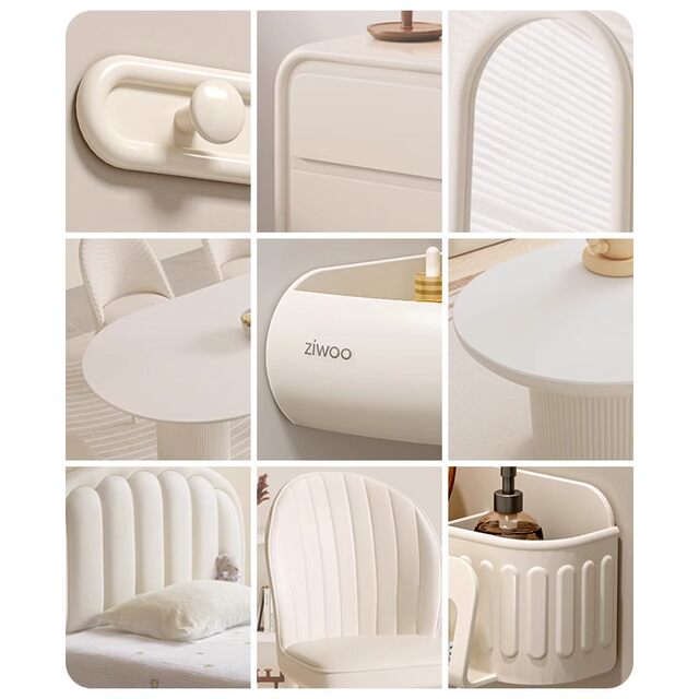 German Precision-Made Cream-Colored Bathroom Shelf, Arc-Shaped Triangular Basket Rack, No-Drill Corner Storage Rack for Bathroom