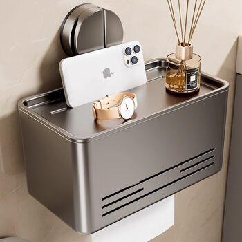 German Seiko Bathroom Suction Cup Tissue Box Wall-Mounted Punch-Free Toilet Paper Box Roll Toilet Paper Storage Rack