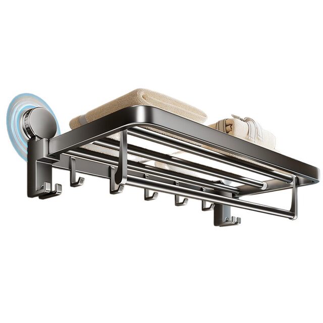 German Precision Suction Cup Towel Rack, Bathroom No-Drill Storage Rack, Bath Towel Rack, Shower Room Toilet Set