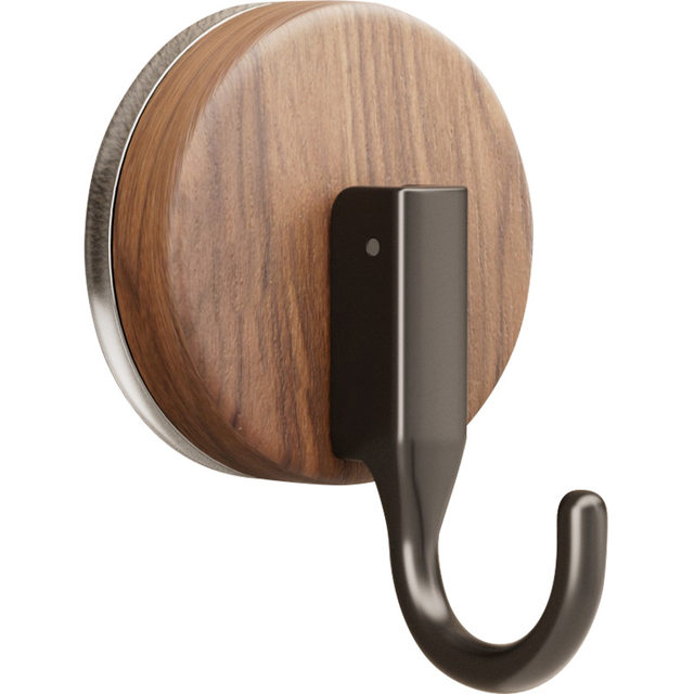 German Precision Wood Grain Suction Cup Hook, No-Drill, Heavy-Duty, for Bathroom and Behind Door, Towel Vacuum Traceless Adhesive Hook