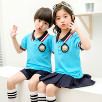 Kindergarten garden clothes summer clothes British style suits primary school students school uniforms summer cotton class clothes childrens sportswear for men and women