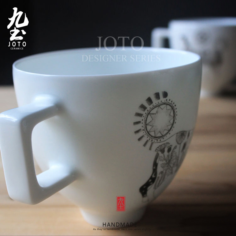 About Nine soil ins wind ceramic breakfast cup integration of design of French painter Xu Yawen coffee cup does coffee cup