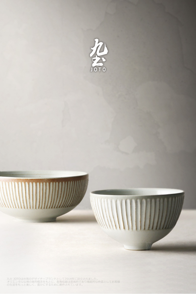 Nine soil Japanese checking coarse pottery rice bowls rainbow such as bowl bowl single thick ceramic tableware household contracted feeder restoring ancient ways