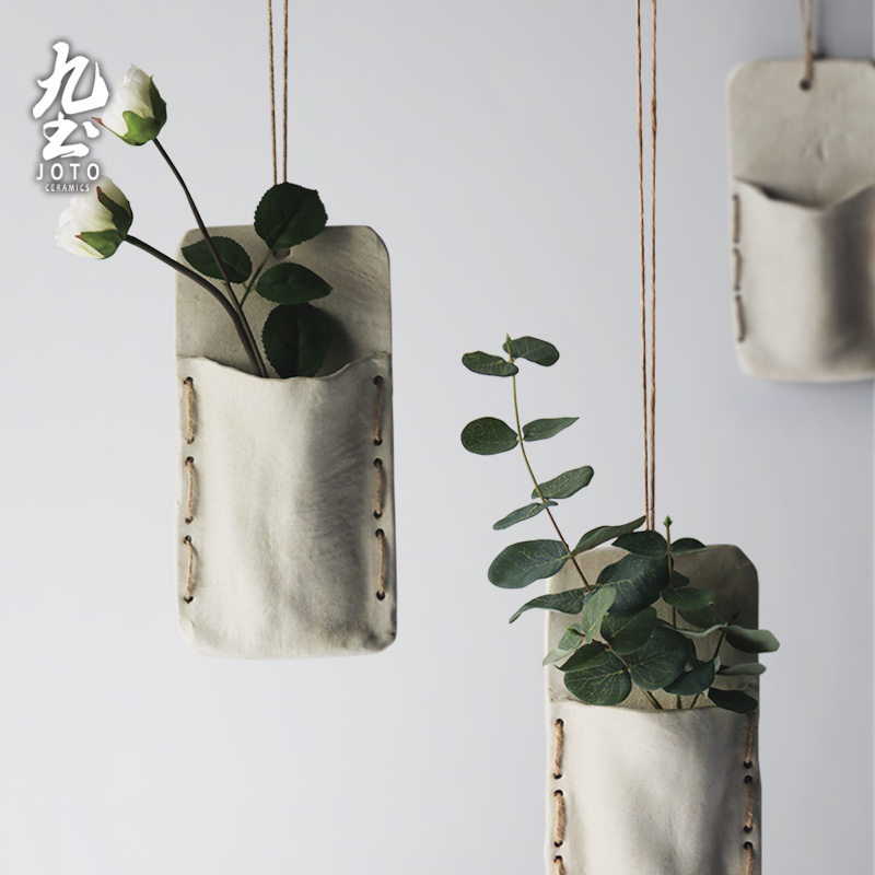 About Nine soil hanging pot creative flower arranging hang rope flower implement the wall ceramic wall act the role ofing flower implement hanging POTS hanging pot the plants